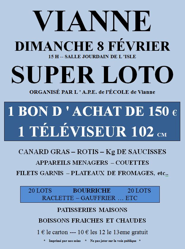 affiche loto 2015 – Pari47 – Federation des Associations du Lot et Garonne